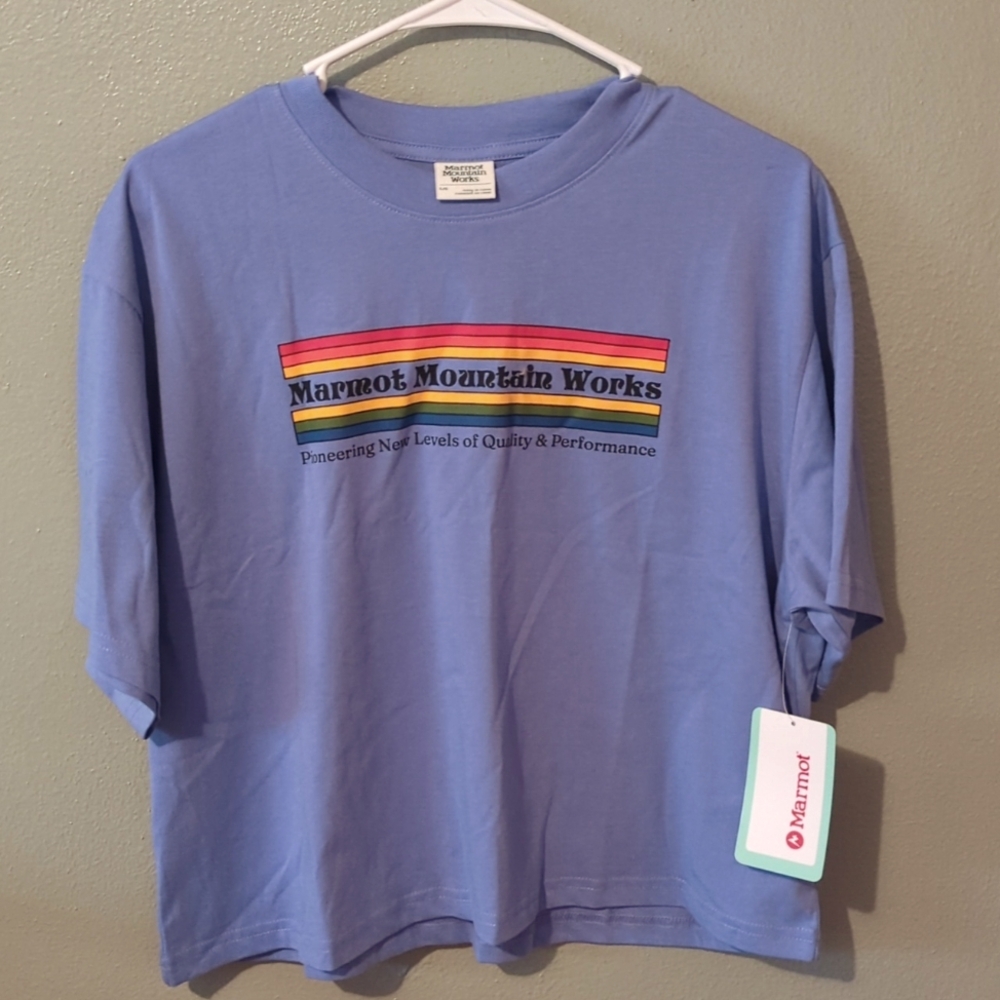 Marmot NWT Crop Top Lg Blue